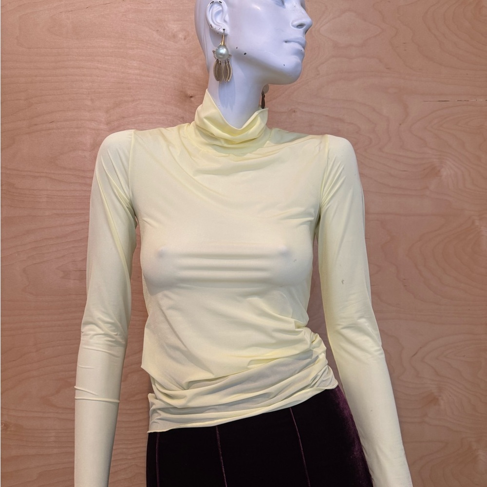 Dries Van Noten Light Yellow Sheer turtleneck - Picture 4 of 9
